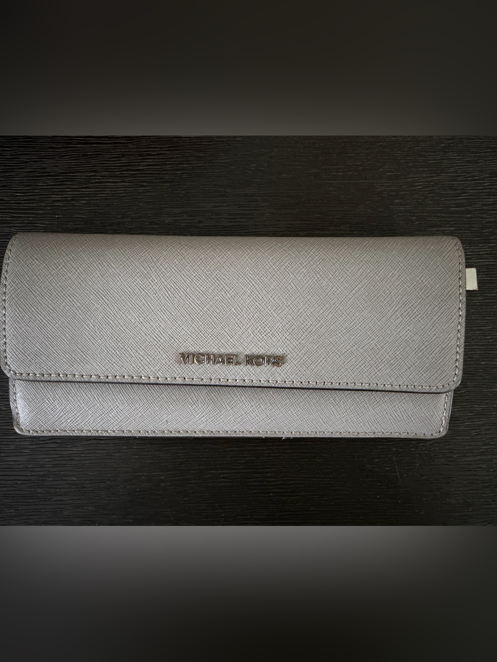 Michael Kors Metallic Gray Saffiano Wallet